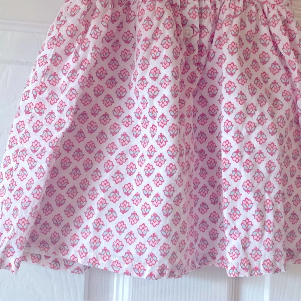 Baby B’gosh floral pink & turquoise dress with tassels on shoulder straps - Picture 6 of 9